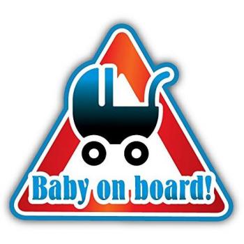 Baby On Board Pram Cartoon Warning Sign Alta Calidad De Coche De Parachoques Etiqueta Engomada 12 x 10 cm
