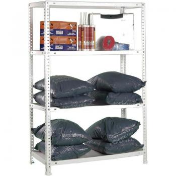 Estantería metálica Advantage Mini 4/300 1500 Blanco Simon Rack con 4 estantes, incluye tornillos para montaje