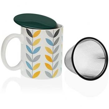 Taza con Filtro para Infusiones Versa Erin Porcelana Gres
