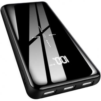 Gnceei Batería Externa 25000mAh Cargador Portátil Inalámbrico, Power Bank de Alta Capacidad con Entrada Doble y Tres Puertos de Salida USB para Android/iOS Phones, Tablet y Más