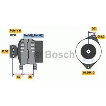 Alternador Bosch 0 986 038 791, 14V, 95A para Peugeot, Citroën y Fiat