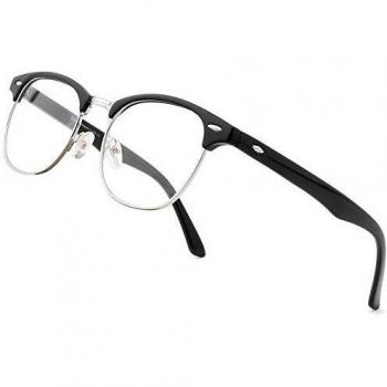 Cyxus Gafas con Filtro de luz Azul para Oficinista, Gafas Medio Marco Anti-Luz Azul para Ancla de internet para Ordenador, Juegos etc, Hombre y Mujer
