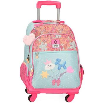 Mochila escolar Enso Ballons con cuatro ruedas y bolsillos laterales