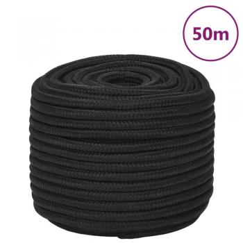 Cuerda de barco polipropileno negro intenso 14 mm 50 m