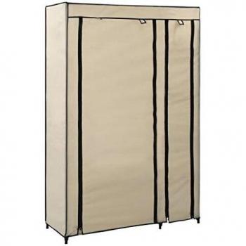 vidaXL Armario plegable de tela color crema 110x45x175 cm