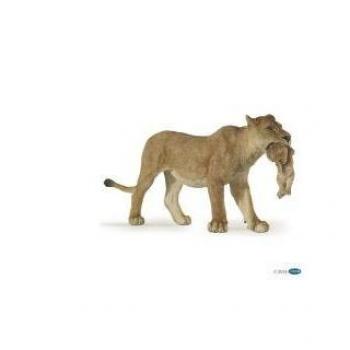 Papo Wild Animal Kingdom Lioness with Cub Toy Figure, Tan (50043)