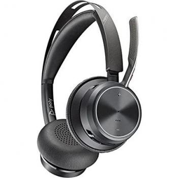 Auriculares Poly Voyager Focus 2 Oficina USB-A Inalámbricos y Alámbricos con Base de Carga Negra