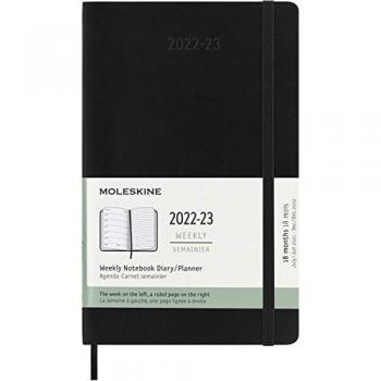 Agenda Semanal Grande Moleskine 18 Meses 2022/23 Tapa Blanda Color Negro