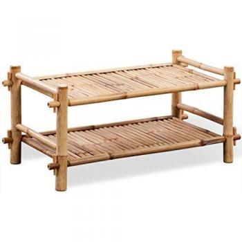 vidaXL 2-Tier Bamboo Shoe Rack