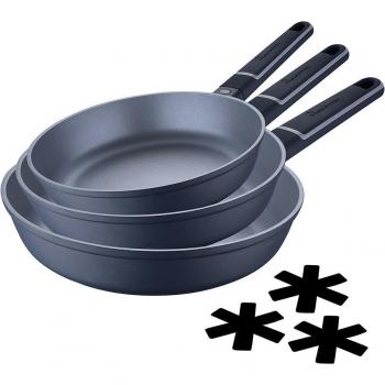 Juego de Sartenes Masterpro Indigo MP Aluminio Fundido 3 Piezas Negro