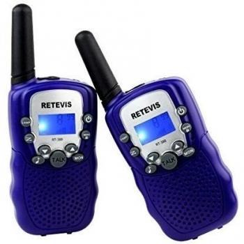 Retevis RT-388 Niños Walkie-talkie con pantalla LCD y Linterna Incorporado, Radio de Juguete Portátil y Aficionado - púrpura