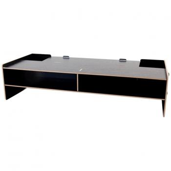Gosear De Madera Soporte para Monitor Organizador de Escritorio para Monitor Negro 48 x 20 x 11.5cm