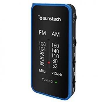 RPC6 FM/Am Radio de Bolsillo, Radio Portátil Pequeña Analógica. Sintonizador Radio Multibanda. Funciona con 2 Pilas AAA. Color Azul.