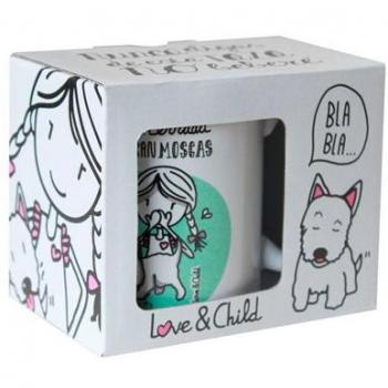 Love & Child Taza En Boca Cerrada No Entran Moscas, Cerámica, Multicolor, 13x8.5x10 cm