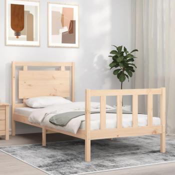 Cama sin colchón 90x190 cm en madera maciza de pino con cabecero, estructura de cama Vidaxl Marrón