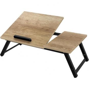 Soporte para Ordenador Portátil Ml-Design, Mesa de Madera Clara Elevable a Varios Niveles, Ideal para Cama y Sofá, Soporte para Lectura de Libros