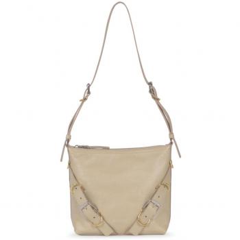 Givenchy Beige Leather Buckle Detail Shoulder Bag for Women - One Size