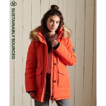 Superdry Women's Everest Parka in Bold Orange