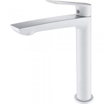 Grifo de lavabo caño alto monomando mezclador de agua fría/caliente - Grifería alta sobre encimera disponible en varios colores