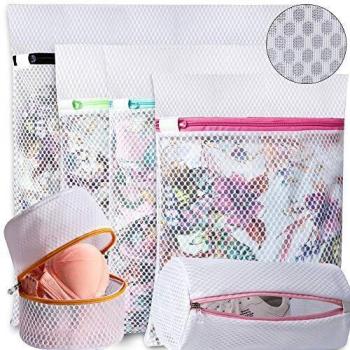 Amazon Brand - Umi Bolsas para la colada de malla de panal para almacenar o lavar blusas delicadas medias ropa interior sujetadores y zapatos, bolsas de lavandería para organización de viajes