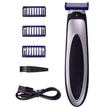 EHS.tv Uomo by Soft Touch afeitadora Recortadora de Hombre con Cabezal pivotante y Hojas de Acero Inoxidable Luz LED Batería Recargable