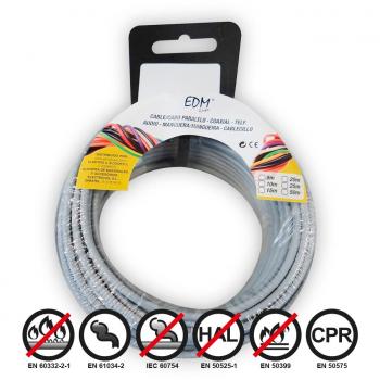 Carrete cablecillo flexible 2,5mm gris 20mts libre de halógenos