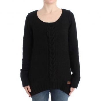 Roberto Cavalli Women's Black Knitted Wool Sweater - IT40|S, Round-neck, Size: XS