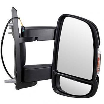 Retrovisor exterior SPJ E-2338 con carcasa negra, ajuste manual, cristal convexo y diseño aerodinámico para vehículos