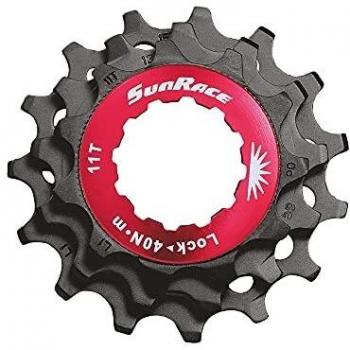 Kit de 3 piñones SunRace 10V con anillo de bloqueo, relaciones 11-13-15, color negro