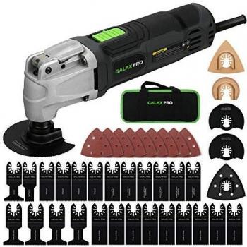 GALAX PRO Multiherramienta Oscilante, 260W Eléctricas Herramienta Multifunción Oscilantes,Ajuste de 6 Velocidades, 3° Ángulo de Oscilación,40 Accesorios,con Bolsa de Herramientas