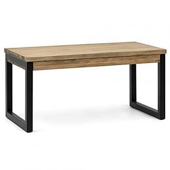 Mesa Elevable iCub Strong Eco 100x50x52cm Negra de Madera Maciza de Pino con Acabado Vintage Estilo Industrial