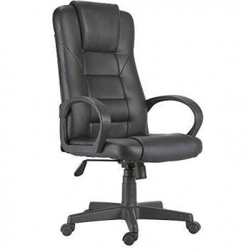 Lawyer, Silla Giratoria de Oficina, Silla de Despacho o Escritorio, Acabado en Simil Piel Negro, Medidas: 64 cm