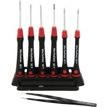 Wiha Juego, pico acabado TORX Juego de destornilladores 6 piezas con Universal pinzas, 32318 Plus 24002