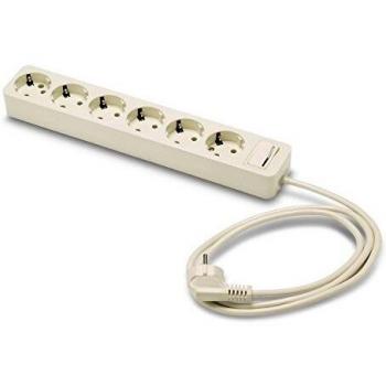 FAMATEL – Regleta de 6 tomas | Enchufes con Interruptor de encendido | Con un cable de 1,5 m | Hasta 3680W | Protección Infantil | Orientación tomas a 45o | Evita consumos fantasma | Blanco