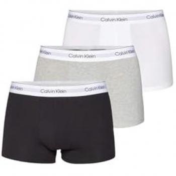 Calvin Klein Modern Cotton 3-Pack Low Rise Boxer Trunks - Black, Grey, White