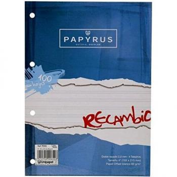 Guerrero 75332 - Recambio 4º de 100 hojas con 4 taladros, doble raya