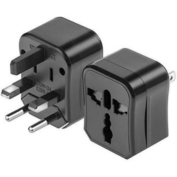 kwmobile Adaptador de Viajes Universal - Enchufe adapatador de Viaje - Compatible con USA, China, Japón, Canadá, Francia, Alemaniay Otros - Negro