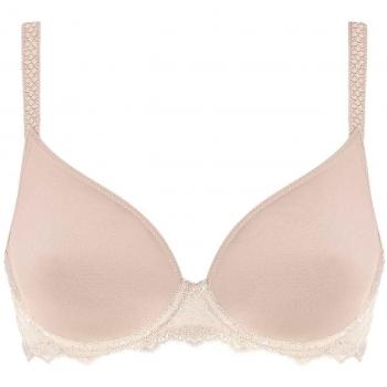 Simone Perele Caresse 3D Plunge Lace Underwire Bra - Rose Beige - Size 40B
