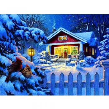SunsOut Christmas Bungalow 1000-Piece Puzzle