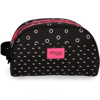 Movom Bubbles Neceser Dos Compartimentos Adaptable Negro 26x16x11 cms Poliéster