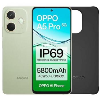 Smartphone OPPO A5 Pro 5G Libre con IA, 8GB RAM, 256GB, Pantalla 6.67 120Hz, Cámara 50MP, Batería 5800mAh, Carga