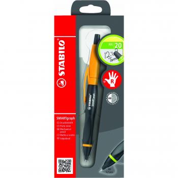 Portaminas stabilo smartgraph 07mm hb cuerpo negro y naranja
