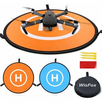 Drone Landing Pad, WisFox Universal Waterproof D 75 cm / 30 '' Pads portátiles de aterrizaje plegables para RC Drones Helicopter, PVB Drones, DJI Mavic Pro Phantom 2/3/4 Pro, Antel Robotic