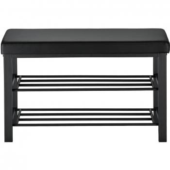 Orolay Taburete Armario Zapatero Pasillo Dormitorio Asiento Acolchado Confortable Negro