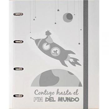 Jardín de Noa 1039A - Carpeta con 4 anillas, 25mm, 80 hojas, Contigo hasta el fin del del mundo, A4