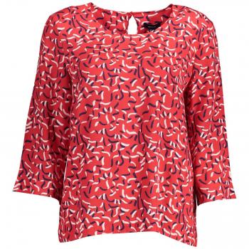 Elegant Red Viscose Button Detail Shirt with Wide Neckline - Size XL