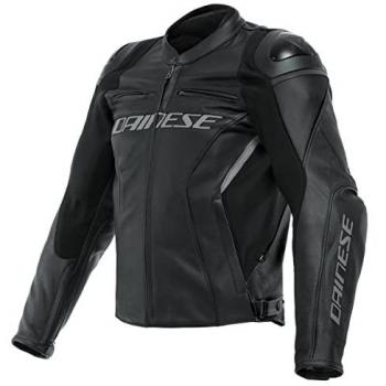 Chaqueta de cuero Dainese Racing 4 Negra para moto (tamaño 48)