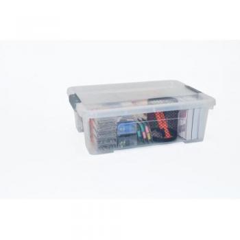 Caja de almacenaje con tapa 10 litros 28x40x13cm pp transparente