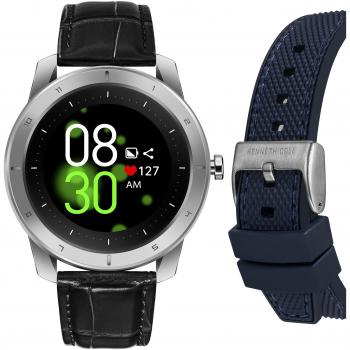 Kenneth Cole New York Wellness Smartwatch with Health Technology, Sports Modes, and Smartphone Capabilities - Silver Gift Set, One Size