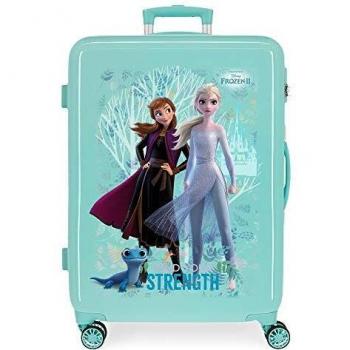 Disney Frozen Find Your Strenght Maleta Mediana Azul 48x68x26 cms Rígida ABS Cierre combinación 70L 3,7Kgs 4 Ruedas Dobles